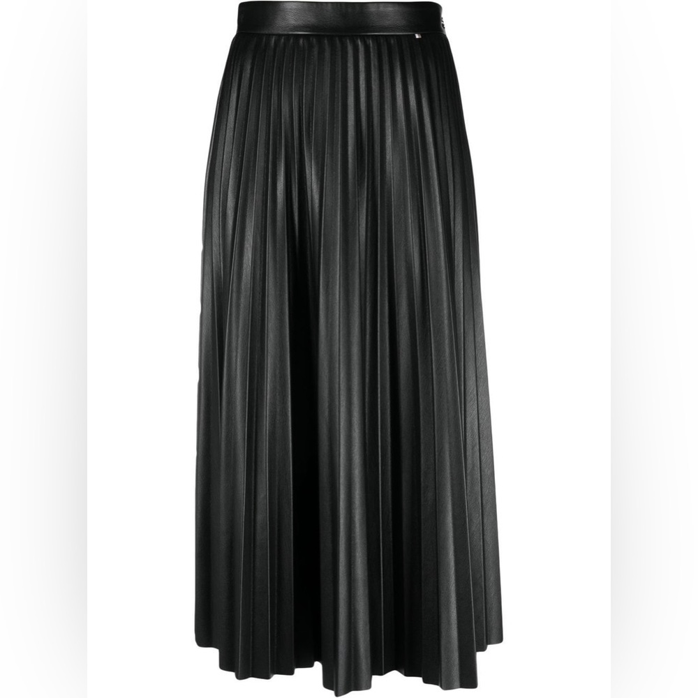 Hugo Boss Size 2 women’s office Vaplita Faux Leather Pleated Midi Skirt